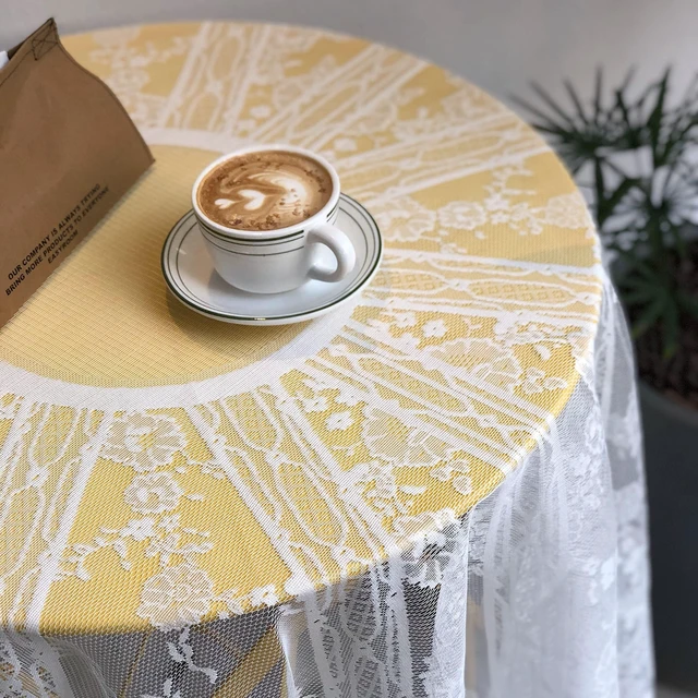 Alt view image 5 of 7 - 60inch White Round Floral Embroidered lace Table Cloths | Vintage Floral Embroidered Table Cover for Wedding Banquet HolidayDinner Tables