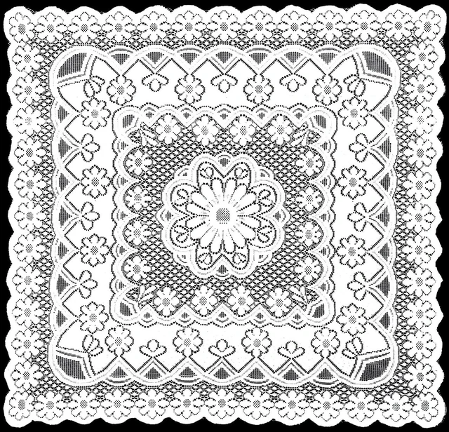 Alt view image 2 of 7 - Lace Tablecloth, Ivory White Lace Table Cloth 35.4 X 35.4inSquare Table Cloth, Vintage Embroidered Style Crochet Small Tablecloth for Summer Outdoor Tea Party Reception Dinner Home Decor