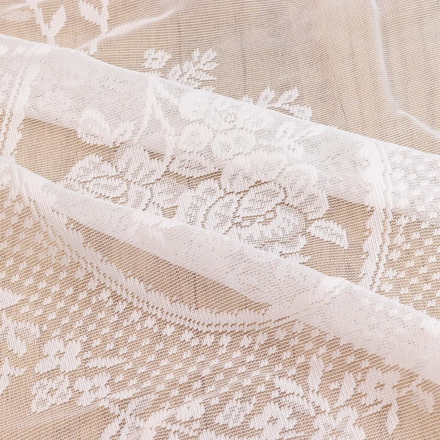 Alt view image 4 of 5 - White Lace Round Rustic Tablecloth