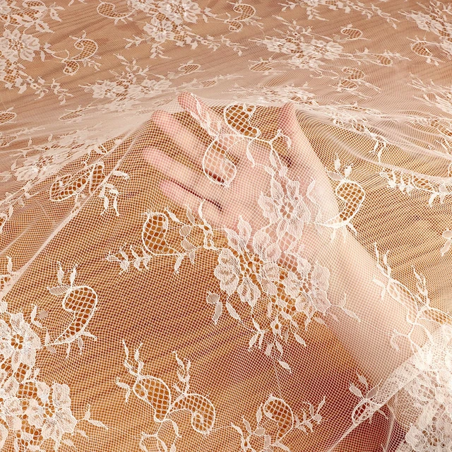 Alt view image 6 of 7 - Ivory Lace Tablecloth 60 X120 Inches Vintage Tablecloth Sheer Overlay Rectangle Floral Embroidered Lace Table Cloths for Rustic Boho Wedding Bridal Shower Outdoor Party Reception Decoration