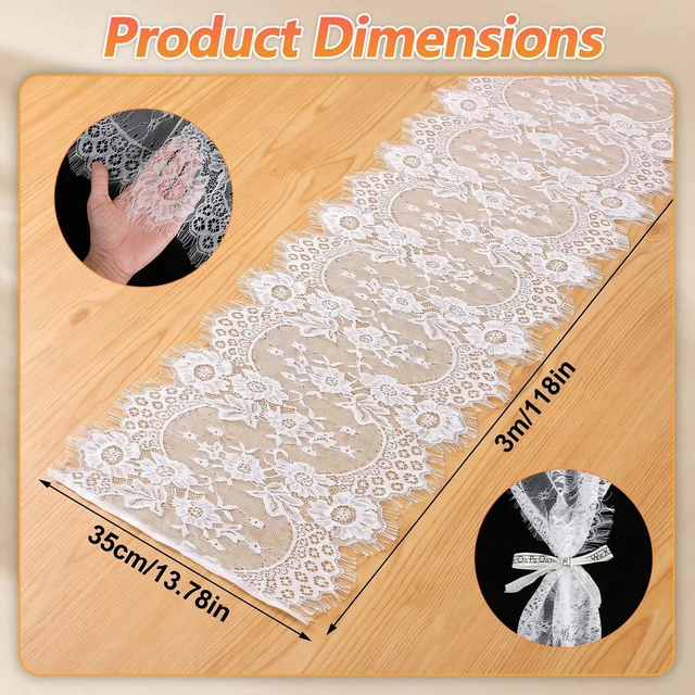 Alt view image 2 of 7 - 2 Pcs Lace Table Cloths, White Lace Tablecloth for Dining Room Table
