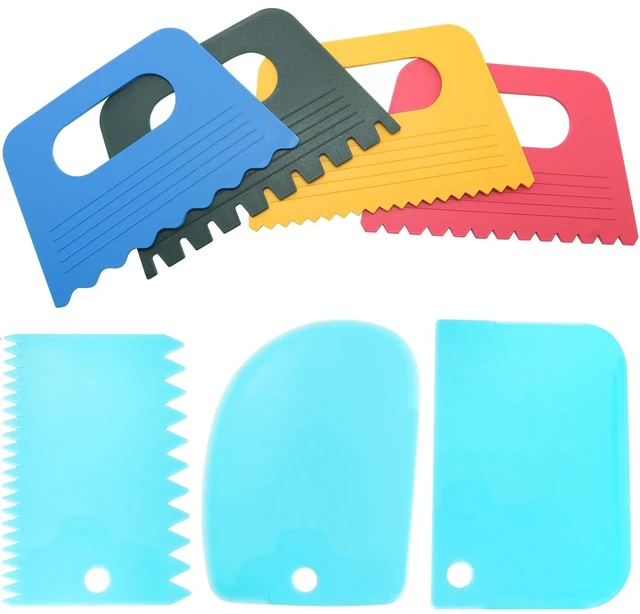 Main image of 7PCS Plastic Thickened Palette Knife Pigment Scraper Set - Four Color Artistic Tool
