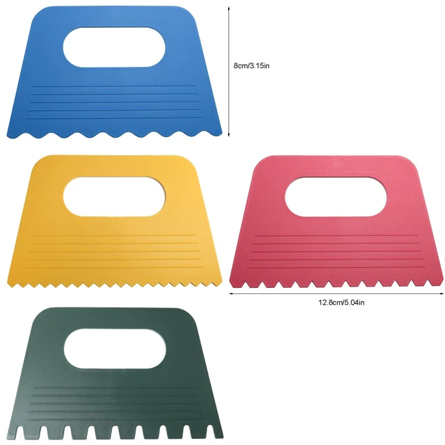 Alt view image 3 of 5 - 7PCS Plastic Thickened Palette Knife Pigment Scraper Set - Four Color Artistic Tool