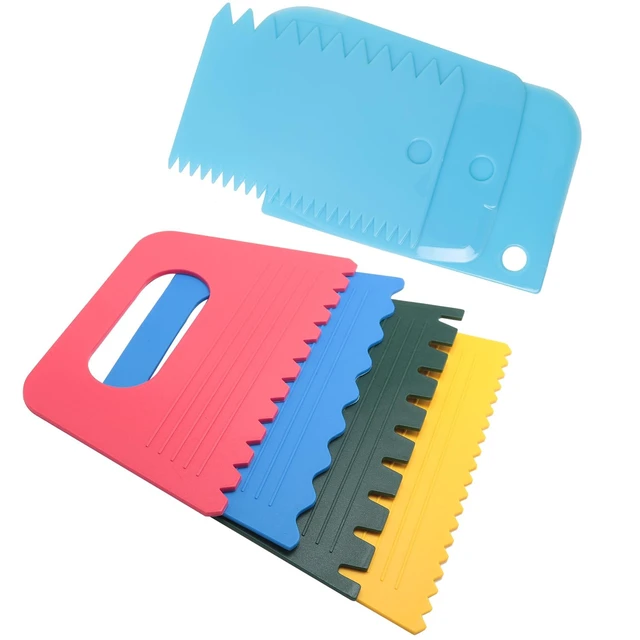 Alt view image 5 of 5 - 7PCS Plastic Thickened Palette Knife Pigment Scraper Set - Four Color Artistic Tool