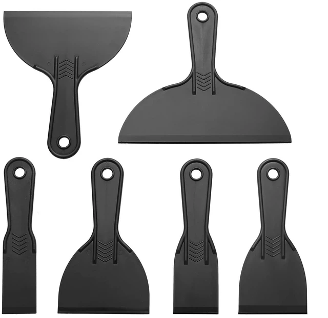 Main image of 6 Pack Putty Knife, Flexible Plastic Paint Scraper Tool for Spackling | Putty Knife Set, Spreader, Spackle Tool, Plastic Putty Knife Scraper, Scraper Tool, Putty Scraper