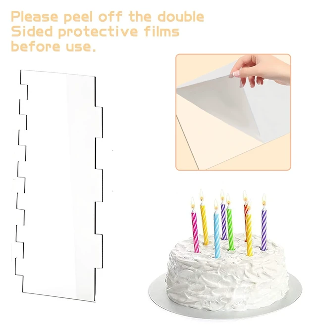 Alt view image 4 of 7 - 4 Pcs Cake Scraper Set Acrylic Cake Decorating Supplies Large Transparent Cake Smoother for Icing Perfect for Butter Cream Frosting with 7 Different Shapes Durable