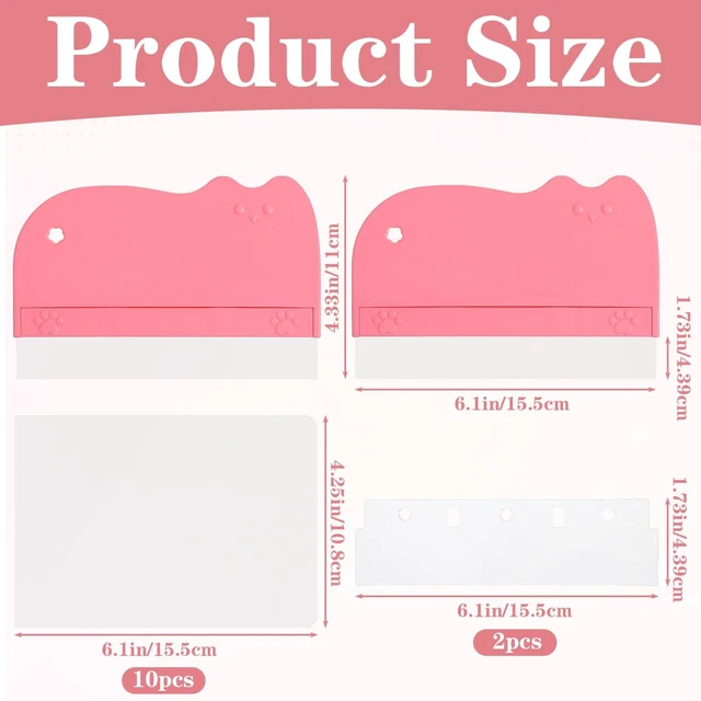 Alt view image 2 of 7 - 12Pcs Cake Scraper Smoother Scraper Set, Alisador de Acetato Para Pasteles - 2 Pink ABS+PVC Scrapers with 10 Transparent Blades for Baking and Decorating
