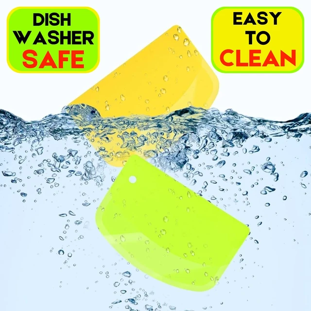 Alt view image 6 of 7 - Hard Bench Scraper Dough Scraper - 5.31x3.64'' BPA Free PP Plastic Pastry Bread Baking Making Tools, Cake Bowl Pastry Baking Supplies Cake Dough Fondant Icing Smoother, Green+Pink+White