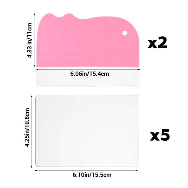 Alt view image 2 of 7 - 7-Pack Cake Scraper Smoother with 5 Clear Scrapers | Fondant & Cake Arch Guide Tools for Icing Baking, Bakery Pastry Cream, Home Kitchen