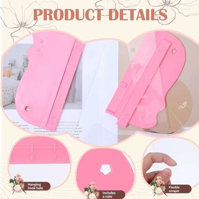 Alt view image 3 of 7 - 7-Pack Cake Scraper Smoother with 5 Clear Scrapers | Fondant & Cake Arch Guide Tools for Icing Baking, Bakery Pastry Cream, Home Kitchen