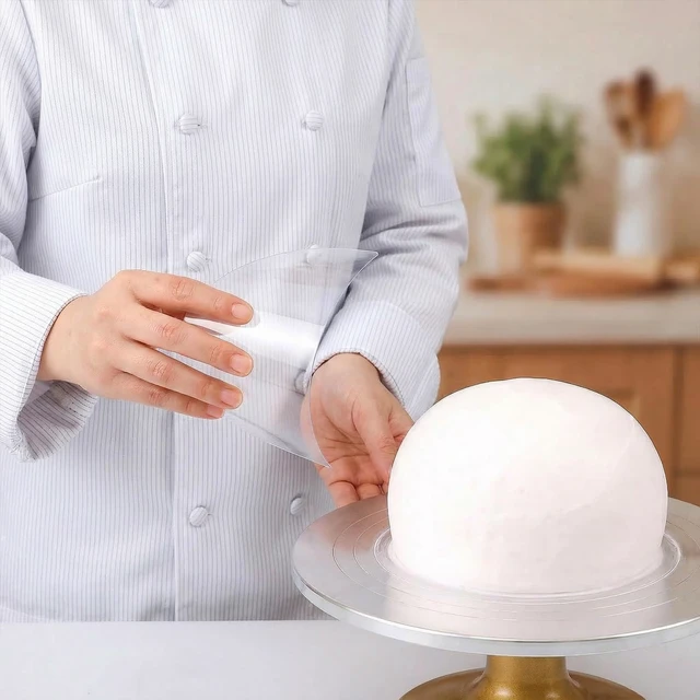 Alt view image 5 of 7 - 7-Pack Cake Scraper Smoother with 5 Clear Scrapers | Fondant & Cake Arch Guide Tools for Icing Baking, Bakery Pastry Cream, Home Kitchen