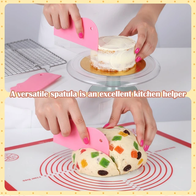 Alt view image 4 of 7 - 7-Pack Cake Scraper Smoother with 5 Clear Scrapers | Fondant & Cake Arch Guide Tools for Icing Baking, Bakery Pastry Cream, Home Kitchen