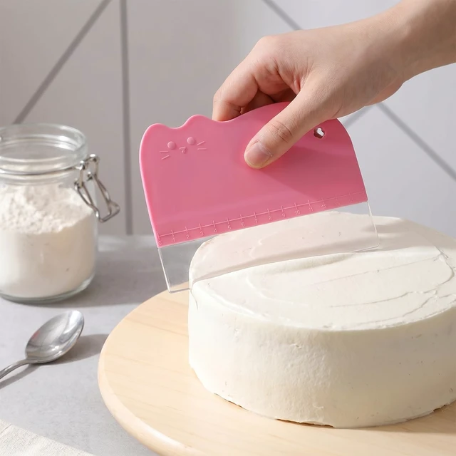 Alt view image 5 of 7 - 2 Pcs Cake Scraper Smoother Included 5 Transparent Scrapers | Flexible Plastic Cake Scraper Tool Fondant Smoother for Icing Frosting Bakery Pastry Cake Decorating Tools