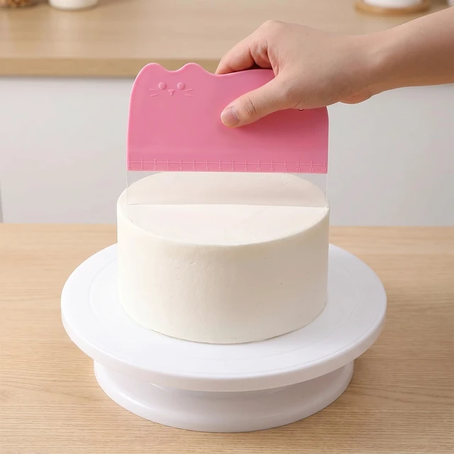 Alt view image 6 of 7 - 2 Pcs Cake Scraper Smoother Included 5 Transparent Scrapers | Flexible Plastic Cake Scraper Tool Fondant Smoother for Icing Frosting Bakery Pastry Cake Decorating Tools