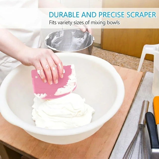 Alt view image 3 of 5 - Bowl Scraper Spatula Multipurpose dough Scraper 2PCS, Flexible Plastic Kitchen Pastry Cutter Tool, Food Scrappers for Bread Dough Baking Cake Fondant Icing.