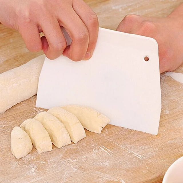 Alt view image 4 of 7 - Plastic Cake Scrapers and Smoother DIY Tools for Bread White, 3 Pcs | Dough Cutter Flexible Bench Scraper Multipurpose Scrappers for Dough Fondant Icing
