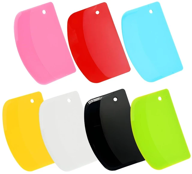 Main image of 7PCS Dough Scraper, Plastic Bench Bowl Scraper for Baking, Cake, Bread | Multipurpose, for Kitchen, Pizza, Pastry