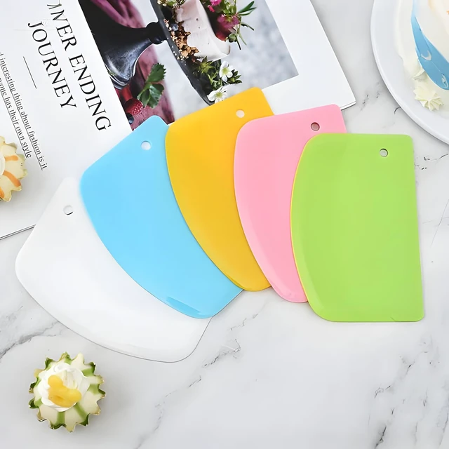 Alt view image 5 of 6 - 7PCS Dough Scraper, Plastic Bench Bowl Scraper for Baking, Cake, Bread | Multipurpose, for Kitchen, Pizza, Pastry