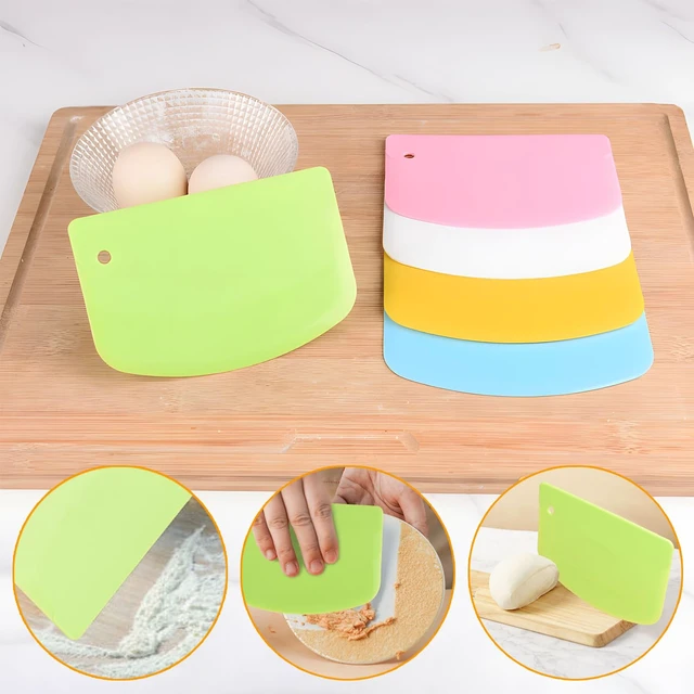 Alt view image 3 of 6 - 7PCS Dough Scraper, Plastic Bench Bowl Scraper for Baking, Cake, Bread | Multipurpose, for Kitchen, Pizza, Pastry