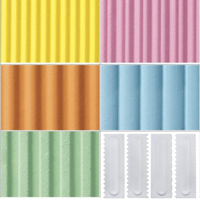 Alt view image 5 of 7 - 4 Pcs/set Cake Scraper Decorating Plastic Sawtooth Comb Mousse Butter Cream Cake Edge Tools Plastic Sawtooth Cake Icing Smoother Kitchen Baking Cake Edge DIY Tool