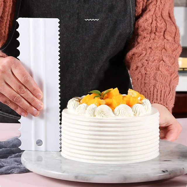 Alt view image 4 of 7 - 4 Pcs/set Cake Scraper Decorating Plastic Sawtooth Comb Mousse Butter Cream Cake Edge Tools Plastic Sawtooth Cake Icing Smoother Kitchen Baking Cake Edge DIY Tool