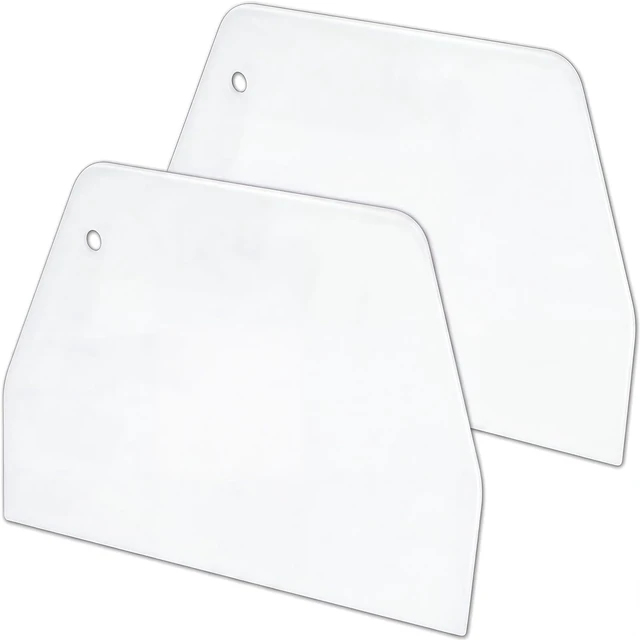 Main image of 2 PCS Large Plastic Dough Scraper for Baking, Trapezoidal Bench Cutter and Flexible Bowl Spatula for Bread Cake Decorating, Fondant Icing Smoothing Tool, White