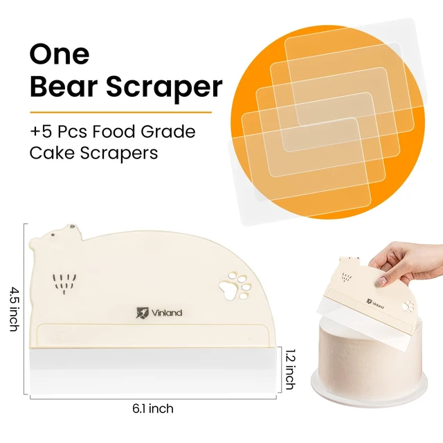 Alt view image 2 of 6 - 1 Pcs Cake Smoother Scraper, Cake Decorating Supplies, Food-Grade Transparent Flexible PE Plastic Cake Scraper - Designed for bread and cake decoration (4 pcs Scrapers Included, Non-Installable)