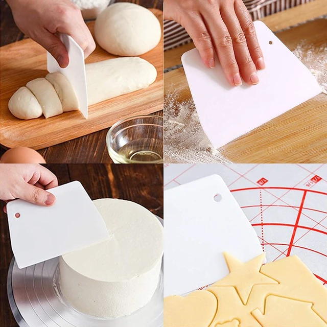 Alt view image 4 of 6 - Cake Scraper Smoother Cake Icing Tool Set, Plastic Scraper Cake Frosting Scraper Smoother Combo for Buttercream Edge Decorating Cake Smoother Flexible for Baking Birthday DIY Kitchen (10 Pcs)