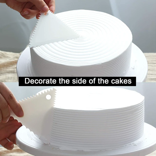 Alt view image 6 of 6 - Cake Scraper Smoother Cake Icing Tool Set, Plastic Scraper Cake Frosting Scraper Smoother Combo for Buttercream Edge Decorating Cake Smoother Flexible for Baking Birthday DIY Kitchen (10 Pcs)