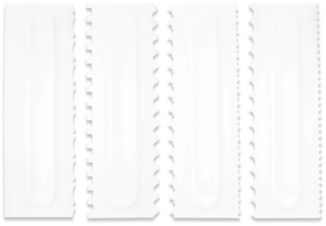 Main image of Cake Scraper Set Decorating Comb and Icing Smoother Tool Mousse Butter Cream Cake Edge DIY Tool Plastic Sawtooth Cake Scraper Icing Smoother Comb Set Kitchen Baking Tools Christmas Gift (4 Pack)
