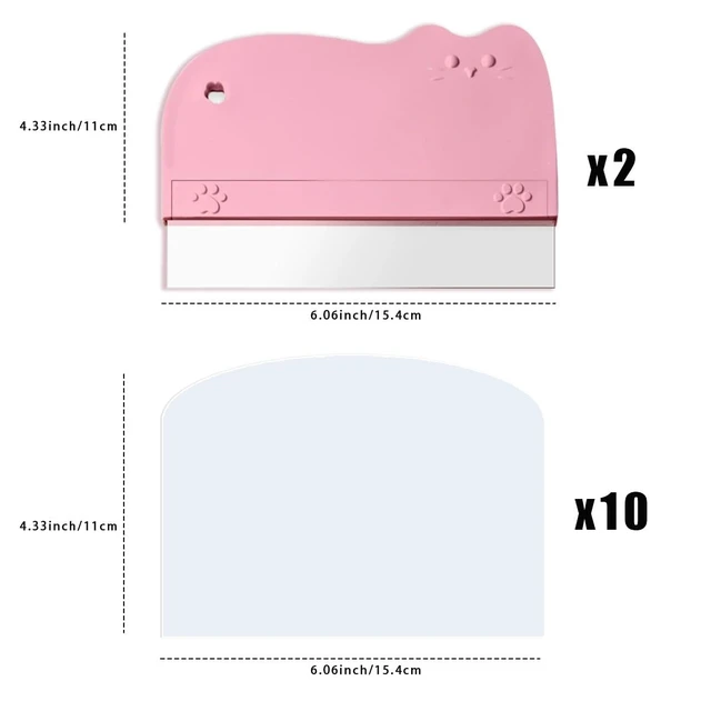 Alt view image 2 of 7 - 12 PCS Plastic Scraper Tool Set,Cake Smoother Scraper,Transparent Scrapers | Flexible Plastic Cake Scraper Smoother for Bakery Pastry Cake Decoration Kitchen DIY Baking Tool (pink)