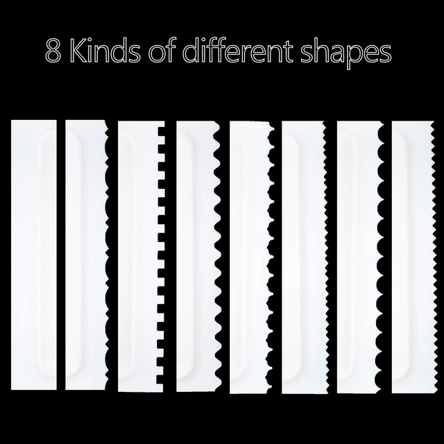 Alt view image 4 of 7 - Cake Scraper Set Decorating Comb and Icing Smoother Tool Mousse Butter Cream Cake Edge DIY Tool Plastic Sawtooth Cake Scraper Icing Smoother Comb Set Kitchen Baking Tools Christmas Gift (4 Pack)