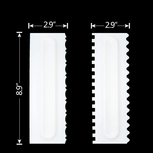 Alt view image 6 of 7 - Cake Scraper Set Decorating Comb and Icing Smoother Tool Mousse Butter Cream Cake Edge DIY Tool Plastic Sawtooth Cake Scraper Icing Smoother Comb Set Kitchen Baking Tools Christmas Gift (4 Pack)