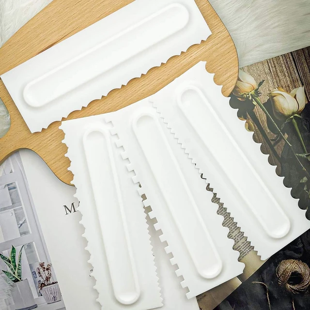 Alt view image 7 of 7 - Cake Scraper Set Decorating Comb and Icing Smoother Tool Mousse Butter Cream Cake Edge DIY Tool Plastic Sawtooth Cake Scraper Icing Smoother Comb Set Kitchen Baking Tools Christmas Gift (4 Pack)