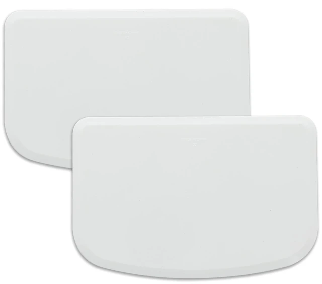 Main image of Plastic Bench Scraper for Baking - 2 White Bowl Scraper - Flexible Food Safe Dough Scraper Multipurpose Good Grip Curved and Flat Edge Dough Cutter - Essential Pan Scraper for Kitchen Use