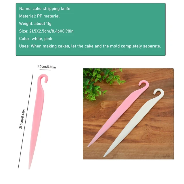 Alt view image 2 of 5 - 4 Pack Cake Stripping Knife Scraper Cookie Demoulding Knives Release Cakes from Metal Pans Plastic Butter Cream Scrapers for DIY Baking Bakeware Bakery Kitchen Gadgets