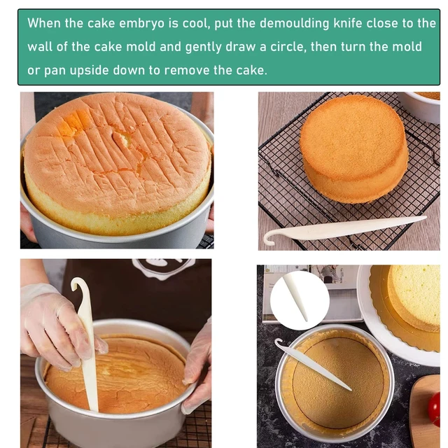 Alt view image 4 of 5 - 4 Pack Cake Stripping Knife Scraper Cookie Demoulding Knives Release Cakes from Metal Pans Plastic Butter Cream Scrapers for DIY Baking Bakeware Bakery Kitchen Gadgets