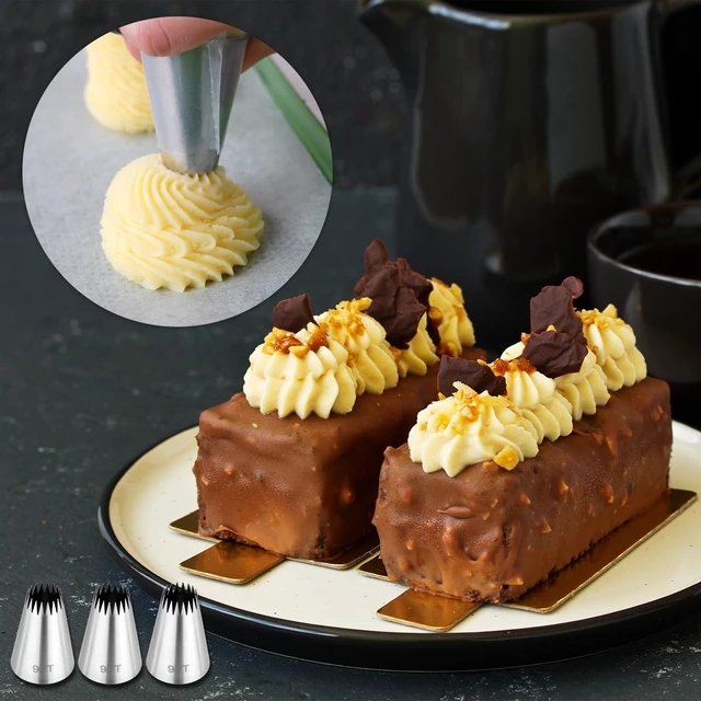 Alt view image 6 of 7 - 3Pcs Churro Piping Bags and Tips Set,Stainless Steel 9FT Icing Tips Set with 10Pcs Disposable Piping Bags,Open Star Pastry Tips for Cake Decorating