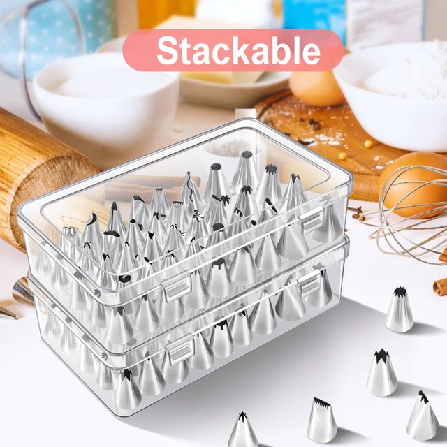 Alt view image 5 of 7 - Piping Tips Storage Box with Fixed Pins, 42 Pegs Piping Tip Set Organizer Case, Cake Decorating Kit Storage Organizer