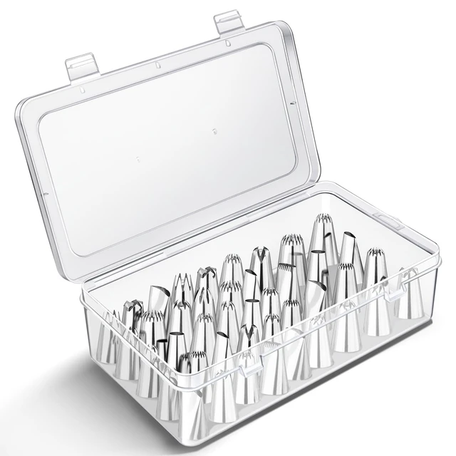 Alt view image 6 of 7 - Piping Tips Storage Box with Fixed Pins, 42 Pegs Piping Tip Set Organizer Case, Cake Decorating Kit Storage Organizer