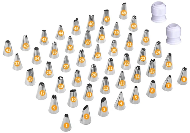 Main image of 48 Pcs Small Piping Tips Set with Couplers for Cake Decorating & Frosting