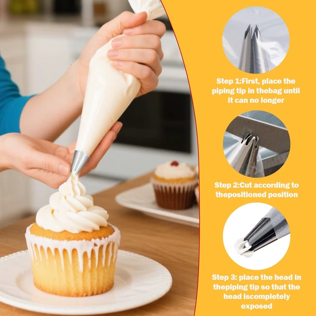 Alt view image 3 of 6 - 5 Pcs 1m Piping Tip,Stainless Steel | Star Cupcake Pastry Tips,For Cookie And Cake Decorating, Diy Cream.
