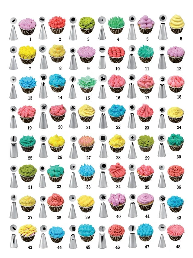 Alt view image 7 of 7 - 48 Pcs Small Piping Tips Set with Couplers for Cake Decorating & Frosting