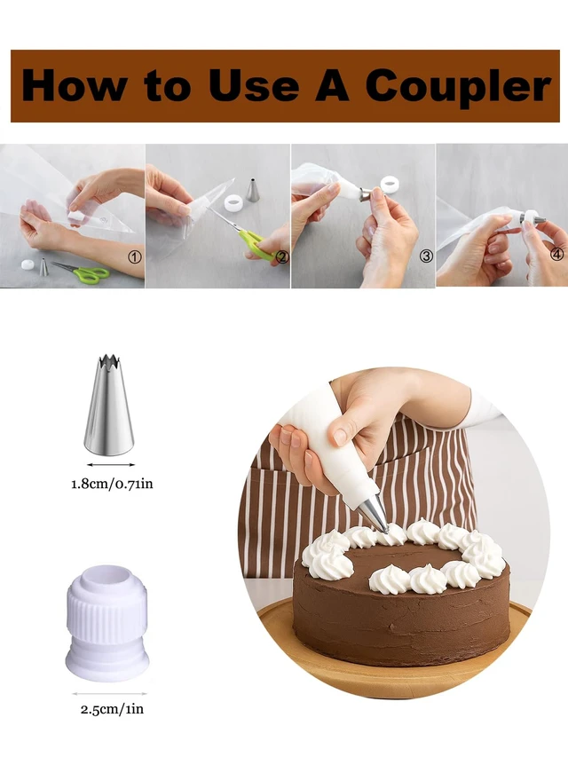 Alt view image 6 of 7 - 48 Pcs Small Piping Tips Set with Couplers for Cake Decorating & Frosting
