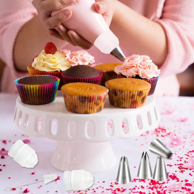 Alt view image 6 of 7 - 1M 2D 4B 6B Large Piping Tip and Piping Couplers Set, Stainless Steel Icing Tips, Cake Decorating Tips for Cake Cupcake Cookie DIY Shell Edge Spiral Flower Petal Decorating Tool