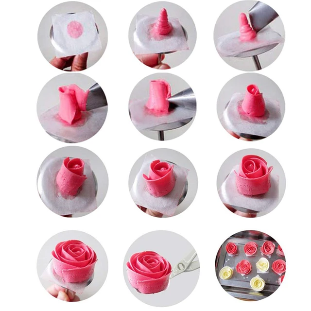 Alt view image 5 of 7 - Cake Decorating Tool Kit, 7pcs Stainless Steel Icing Piping Nozzle Tips, 4pcs Cake Flower Nail and 1 Flower Lifters for Cake Fondant Cupcake
