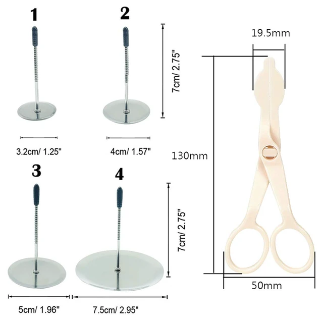 Alt view image 3 of 7 - Cake Decorating Tool Kit, 7pcs Stainless Steel Icing Piping Nozzle Tips, 4pcs Cake Flower Nail and 1 Flower Lifters for Cake Fondant Cupcake