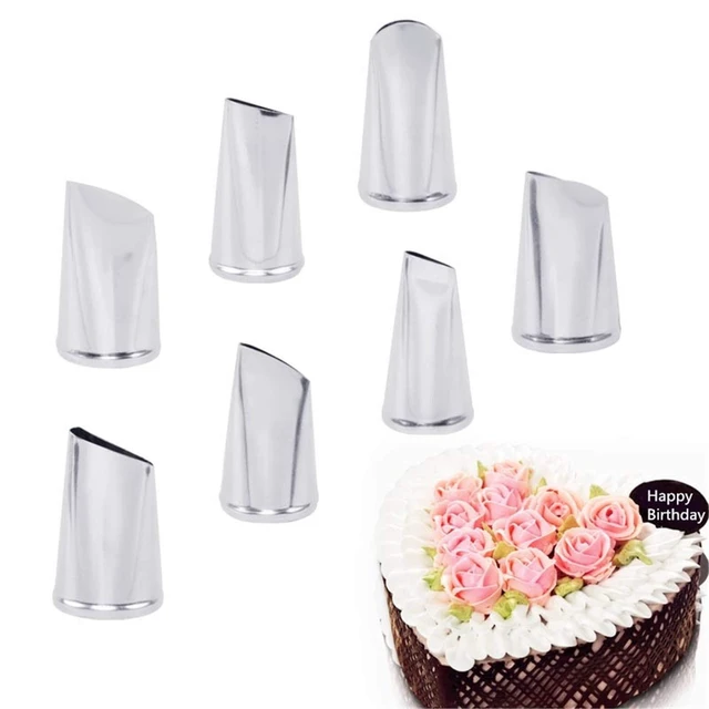 Alt view image 7 of 7 - Cake Decorating Tool Kit, 7pcs Stainless Steel Icing Piping Nozzle Tips, 4pcs Cake Flower Nail and 1 Flower Lifters for Cake Fondant Cupcake