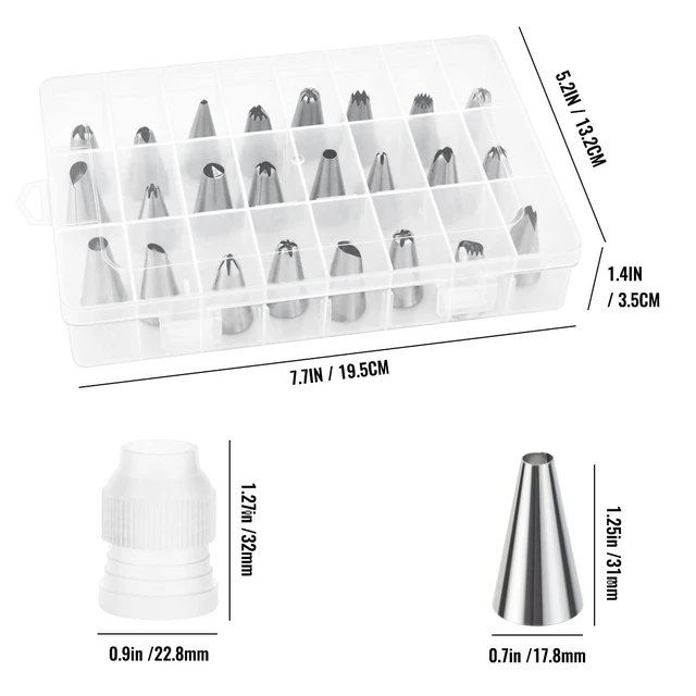 Alt view image 3 of 7 - 24 Piece Piping Tips Set, Icing Piping Nozzles with Storage Box, Stainless Steel Nozzles Tip for Cake Decorating