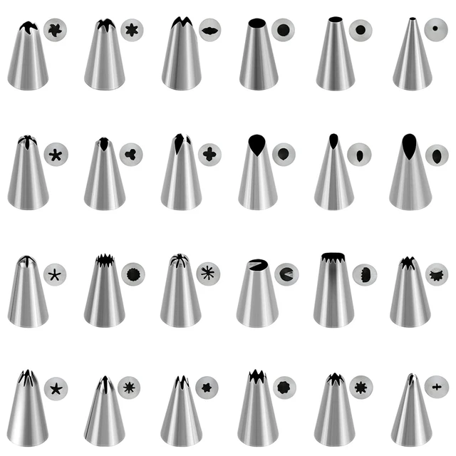 Alt view image 6 of 7 - 24 Piece Piping Tips Set, Icing Piping Nozzles with Storage Box, Stainless Steel Nozzles Tip for Cake Decorating